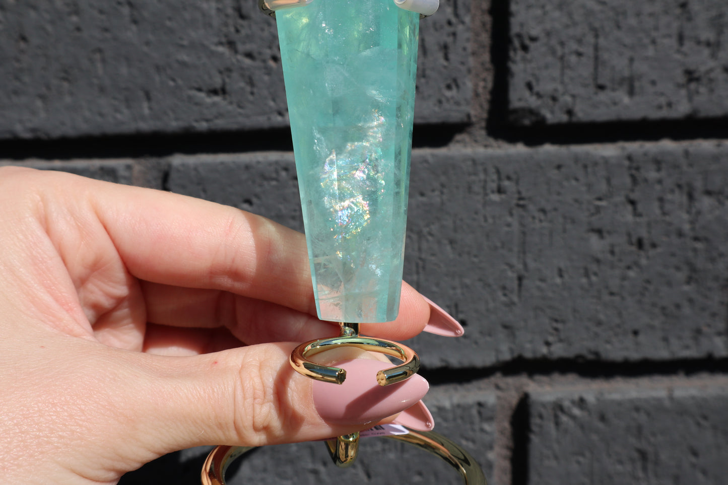 Green Fluorite Wand & Holder GW6
