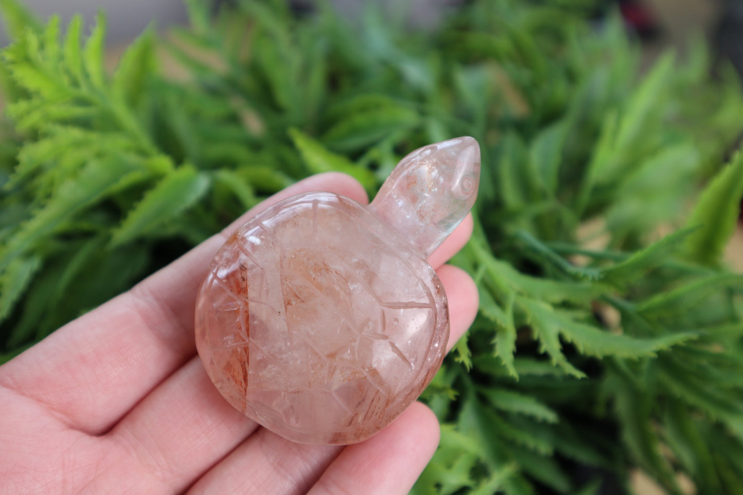 Fire Quartz Turtle Carving