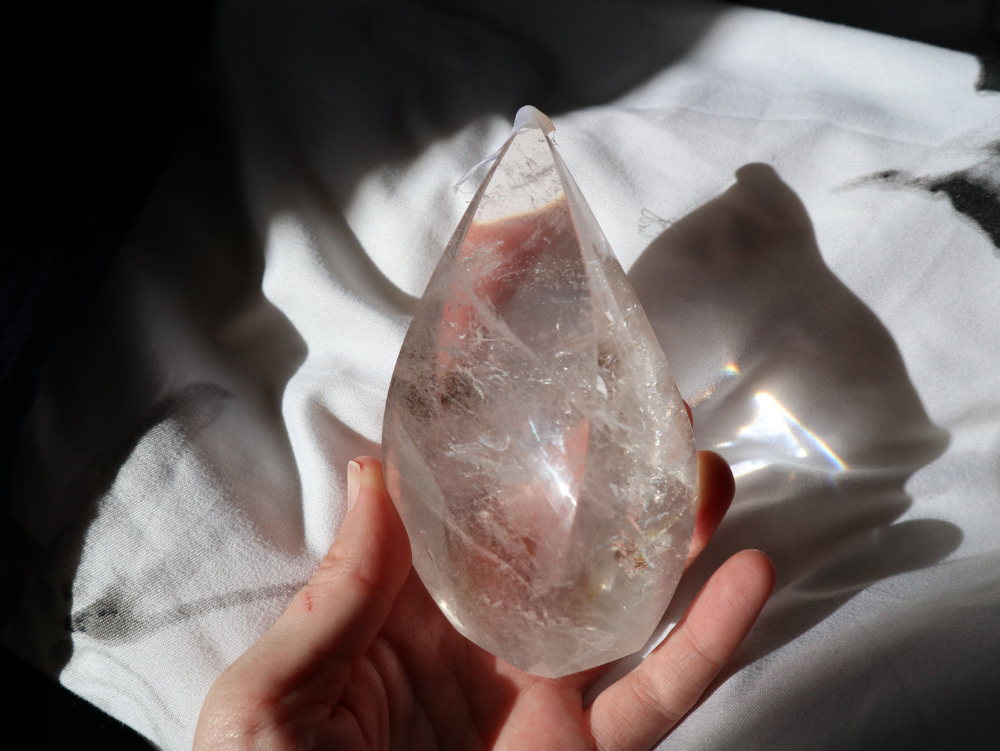Clear Quartz Flame Carving 491g