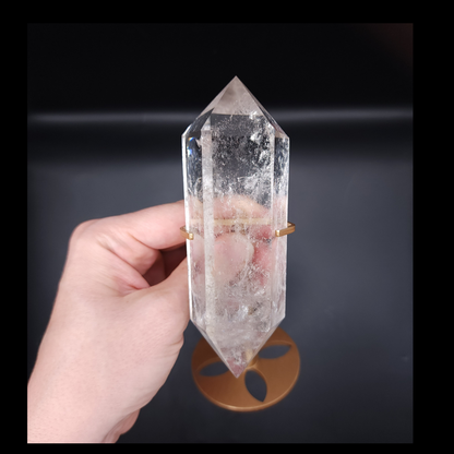 Stunning Clear Quartz D T on Custom Metal Stand