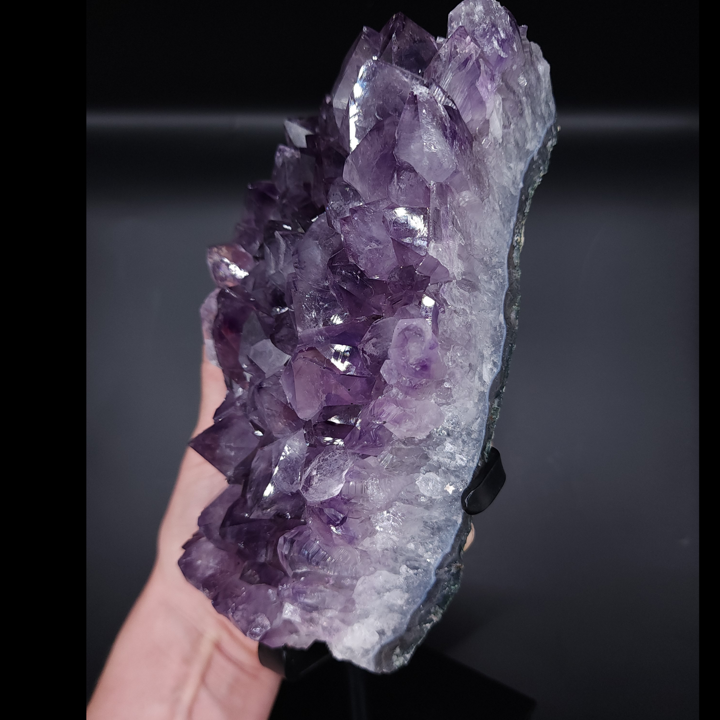 Stunning Amethyst Cluster from Brazil on Custom Metal Stand 2.183kg