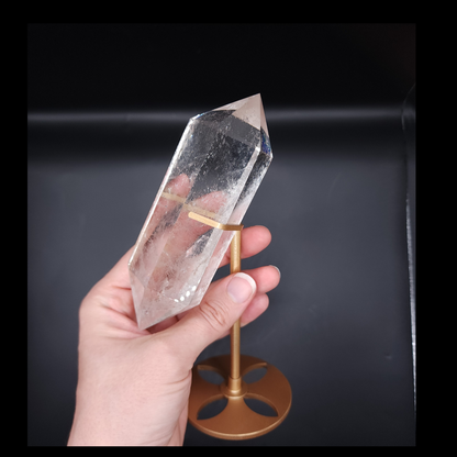 Stunning Clear Quartz D T on Custom Metal Stand
