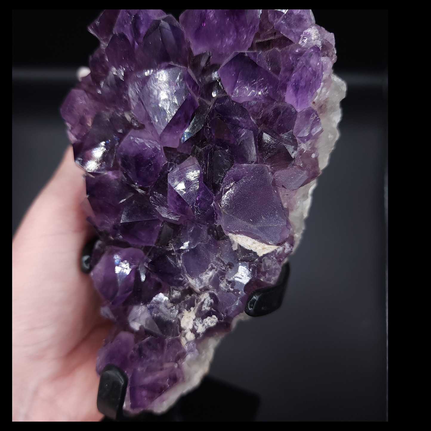 Stunning Amethyst Cluster from Brazil on custom Metal Stand 1.335kg