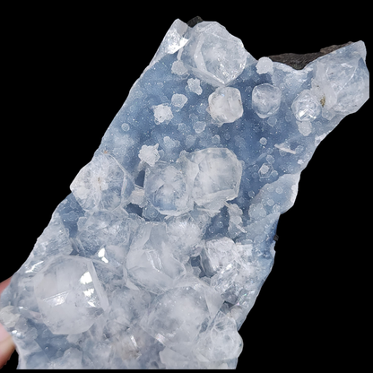 Cubic Apophyllite on Blue Chalcedony Statement Cutbase from India 1.042kg
