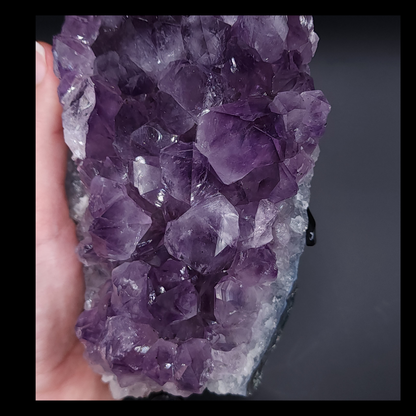 Stunning Amethyst Cluster from Brazil on Custom Metal Stand 2.183kg