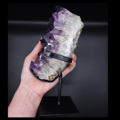 Stunning Amethyst Cluster from Brazil on custom Metal Stand 1.335kg