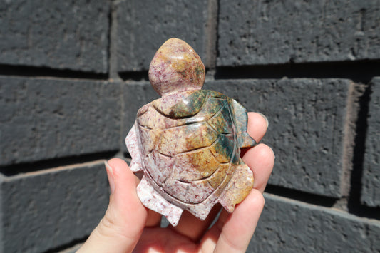 Ocean Jasper Turtle Carving 108g