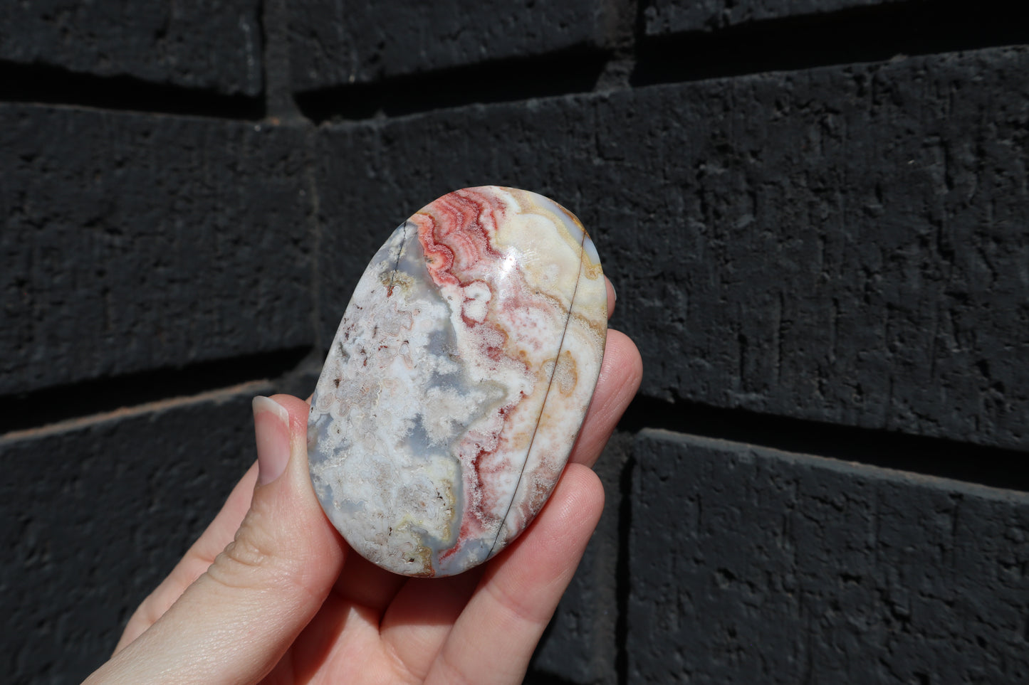 Mexican Crazy Lace Agate Palm Stone MP6