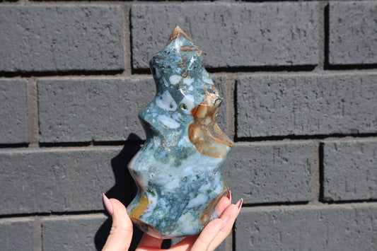 Ocean Jasper Flame Carving 1.27kg