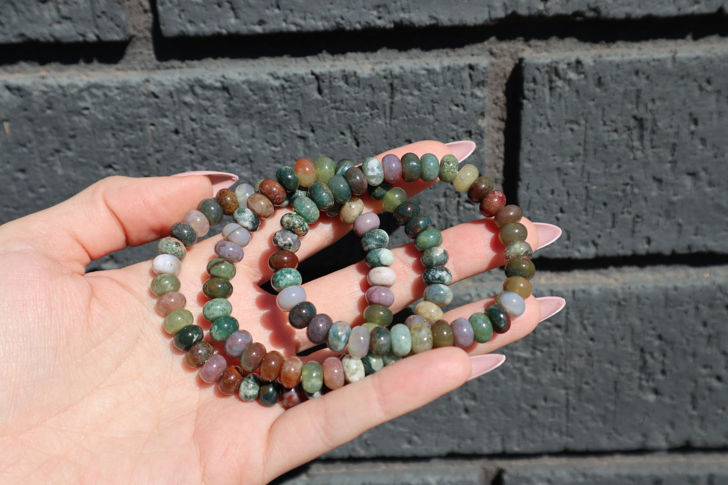 Ocean Jasper Rondelle Bead Bracelet