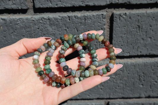 Ocean Jasper Rondelle Bead Bracelet