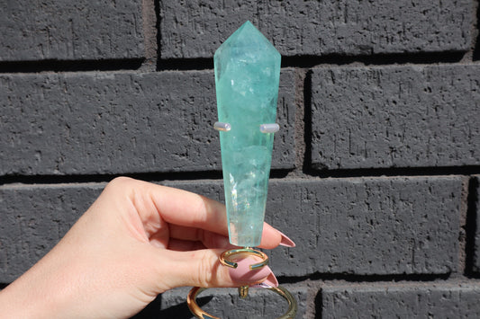 Green Fluorite Wand & Holder GW6