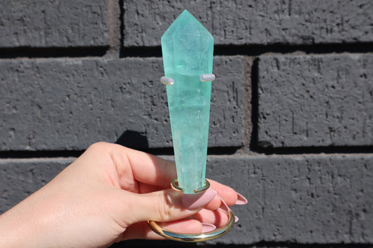 Green Fluorite Wand & Holder GW4