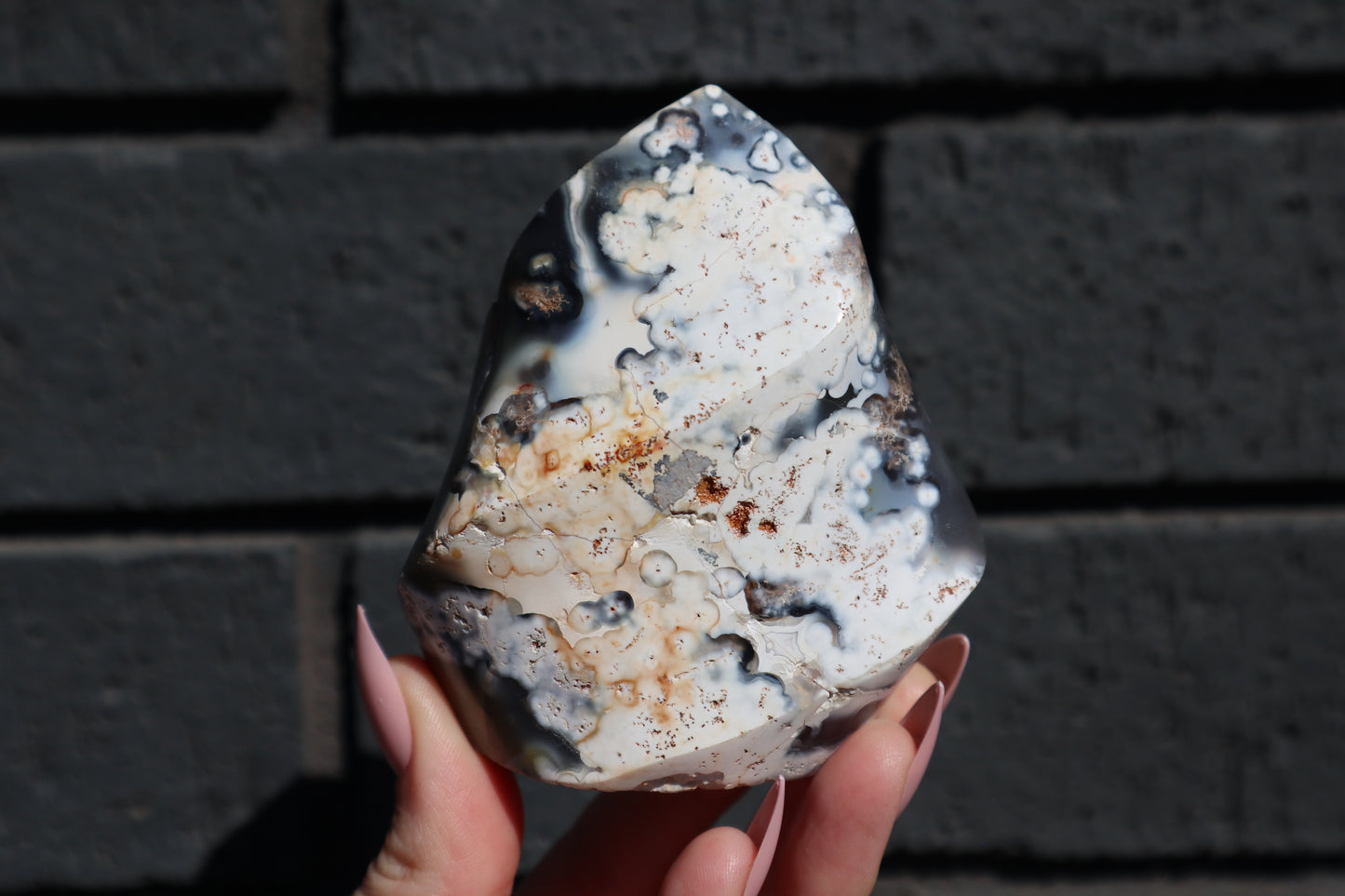 Orca Agate Flame Carving 358g