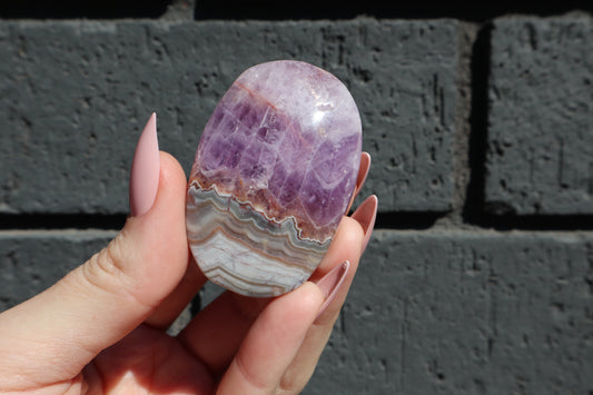 Amethyst & Crazy Lace Palm Stone AP5