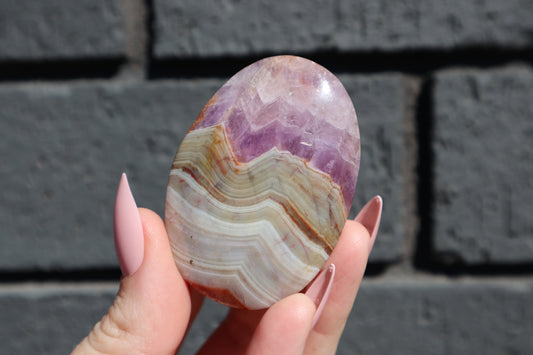 Amethyst & Crazy Lace Palm Stone AP9