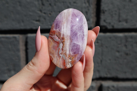 Amethyst & Crazy Lace Palm Stone AP1