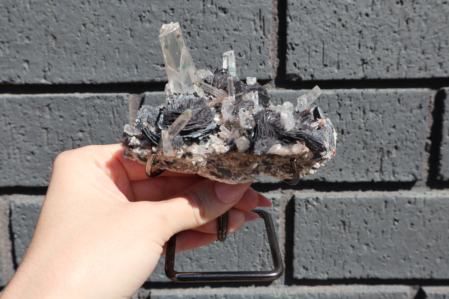 Large Specularite Specimen with Stand