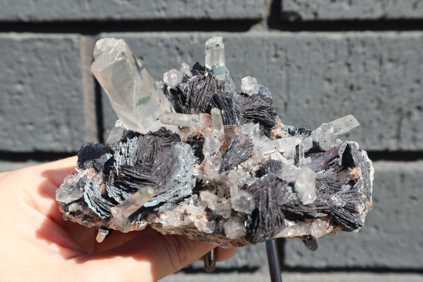 Large Specularite Specimen with Stand