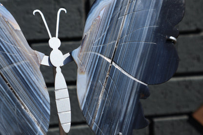 Agate Butterfly Wings on Custom Stand