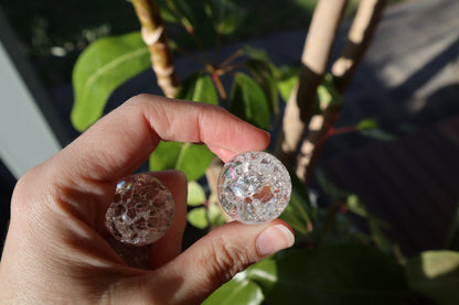 Crackle Quartz Sphere with Rainbows