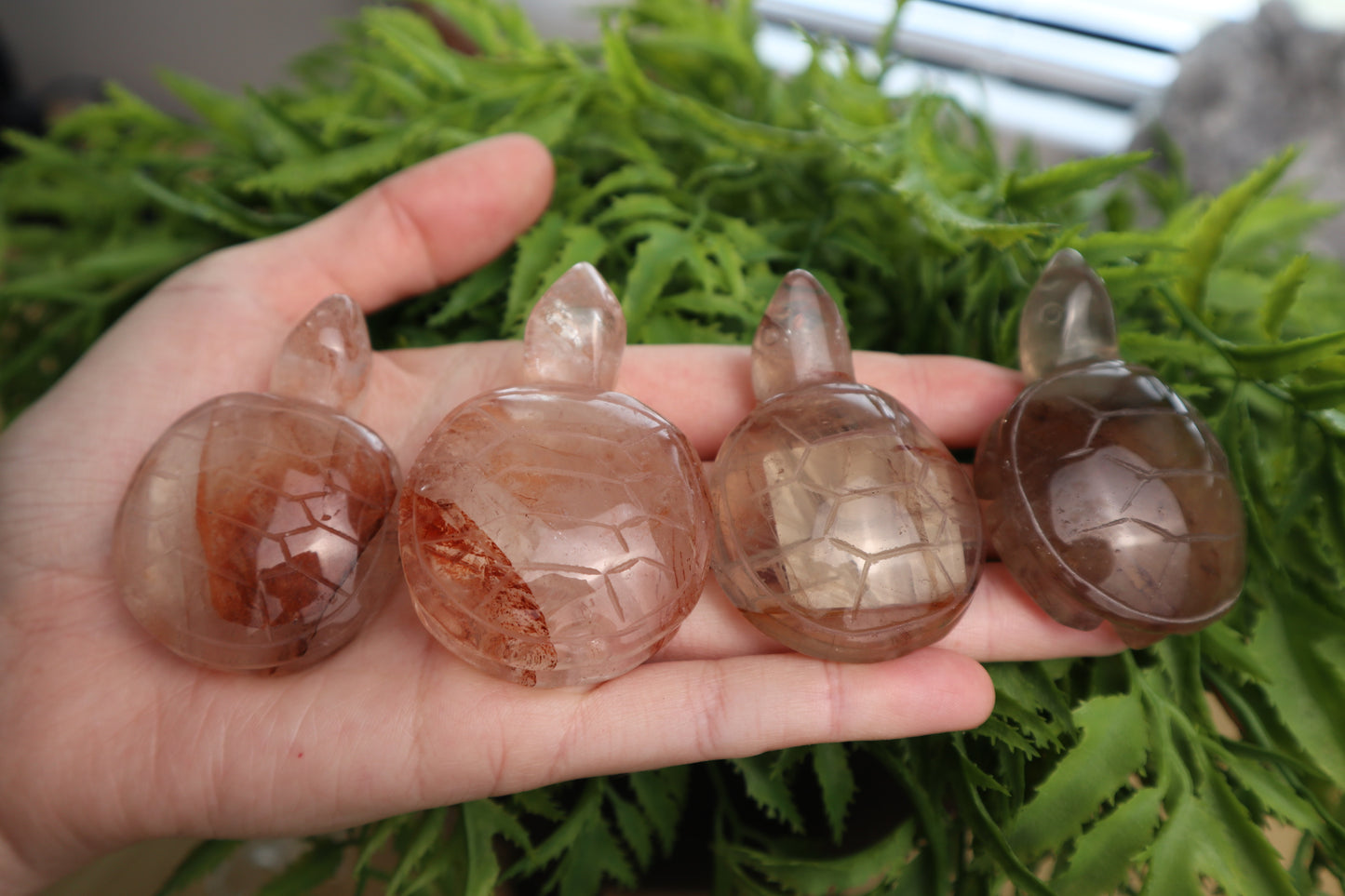 Fire Quartz Turtle Carving