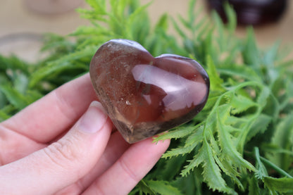Smoky Quartz Heart Carvings
