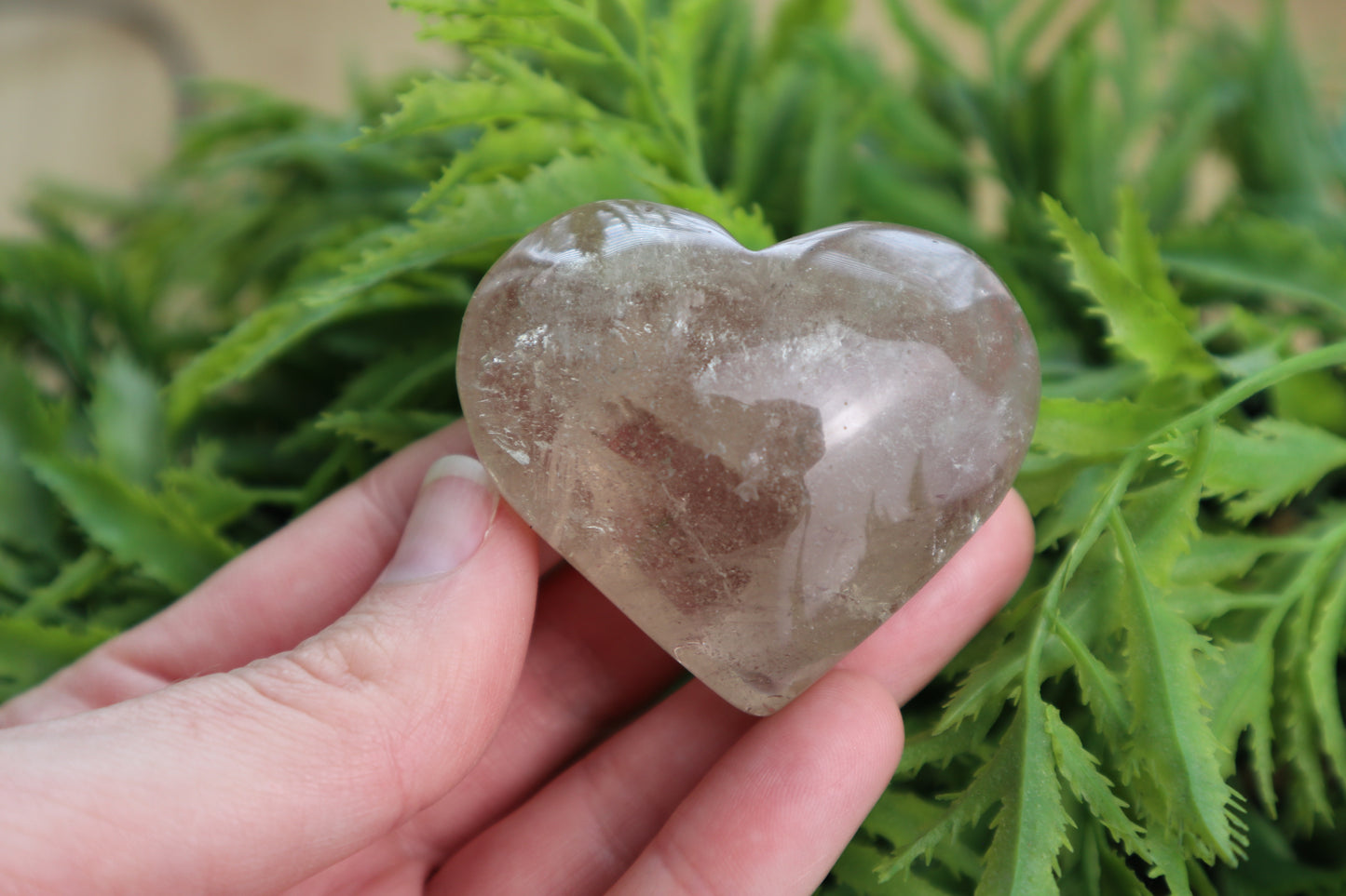 Smoky Quartz Heart Carvings