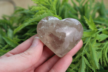 Smoky Quartz Heart Carvings