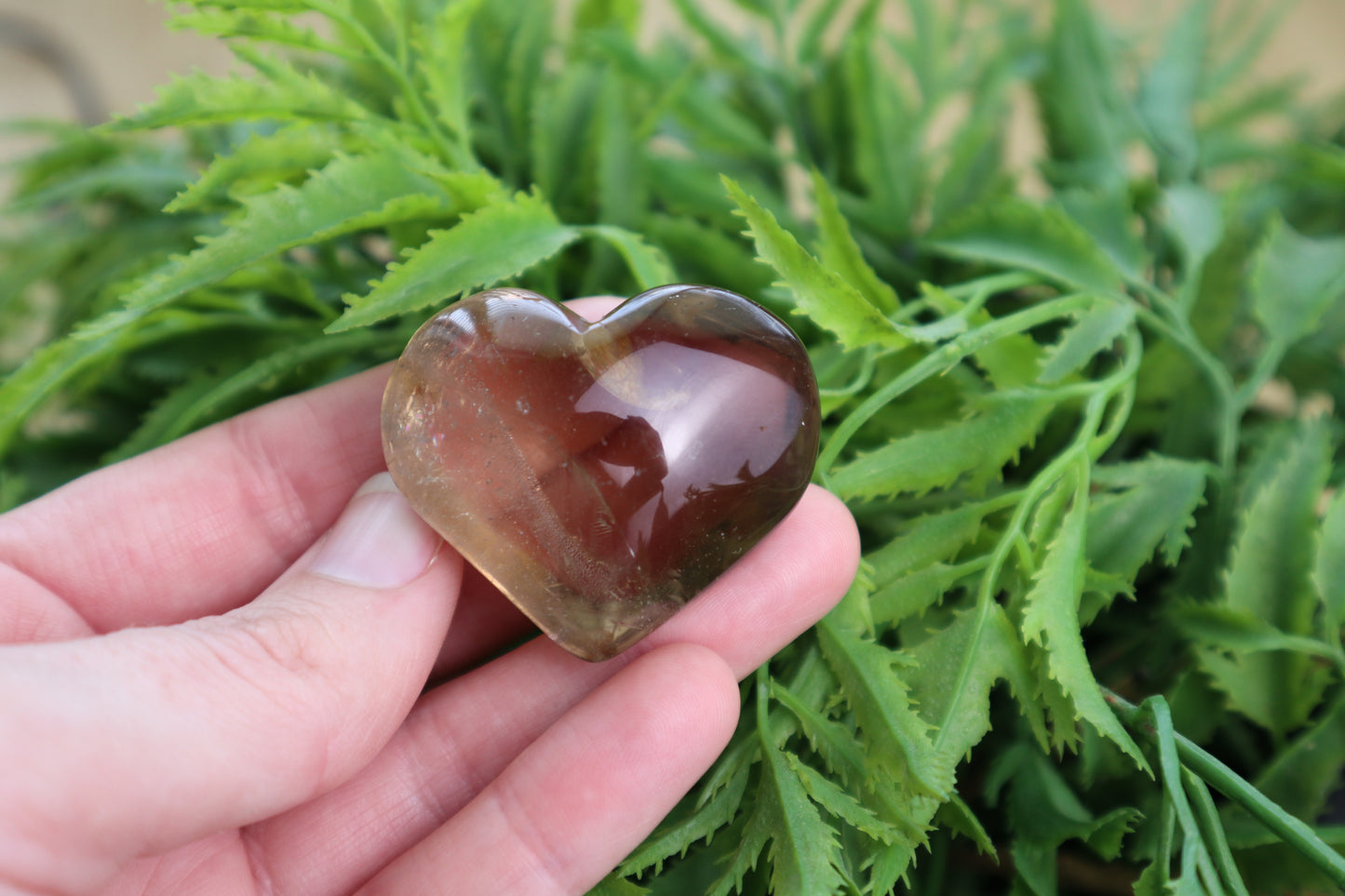 Smoky Quartz Heart Carvings