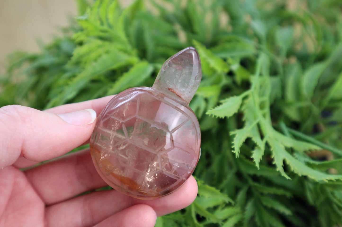 Fire Quartz Turtle Carving