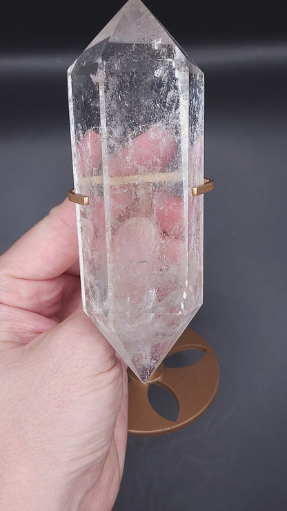Stunning Clear Quartz D T on Custom Metal Stand